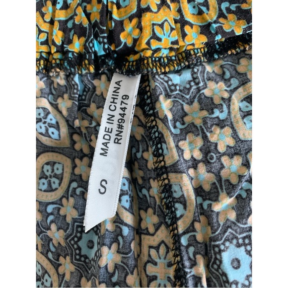 Multicolour Yellow Wide Leg Pants Size S - Picture 9 of 11